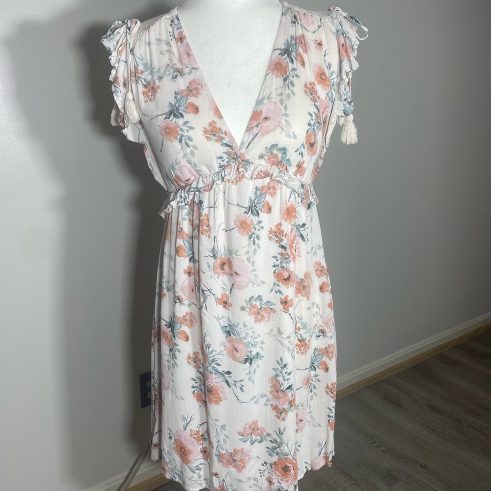 Xhilaration Orange Ruffled Tiered Sundress